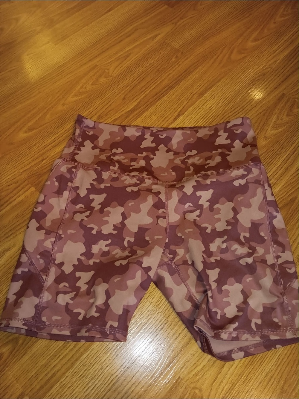 High-Rise Pink Camo Bike Shorts for Women